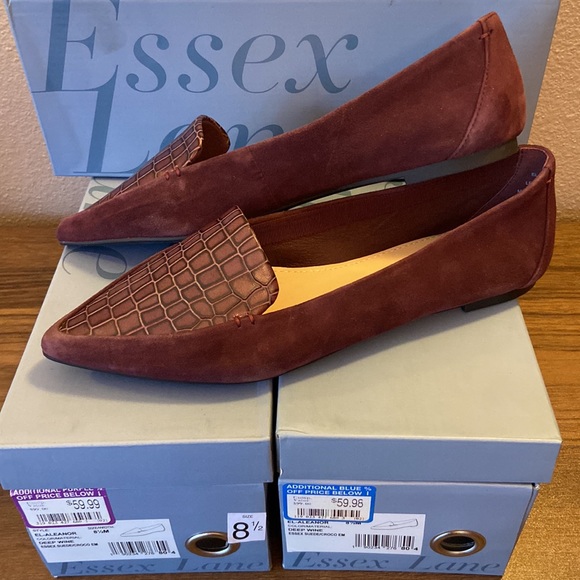 Essex Lane Shoes New Essex Lane Aleanor Deep Wine Suede Croc